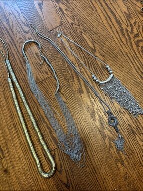 Silver-Tone and one gold tone Multi Layer Statement Necklaces - Unbranded